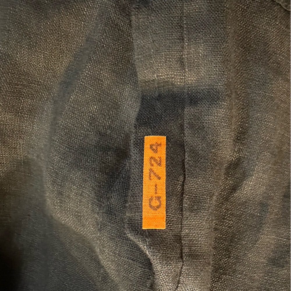 CP Shades - Black Linen Long Sleeve Midi Dress / Coverup - Size XS - Picture 12 of 13